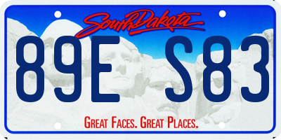 SD license plate 89ES83