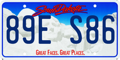 SD license plate 89ES86