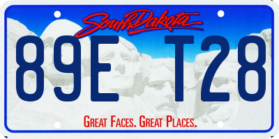 SD license plate 89ET28
