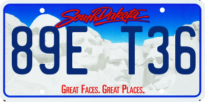 SD license plate 89ET36