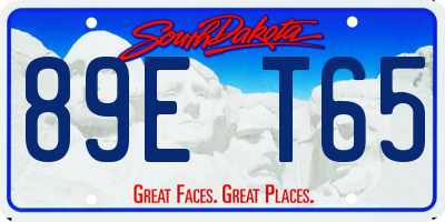 SD license plate 89ET65