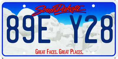 SD license plate 89EY28