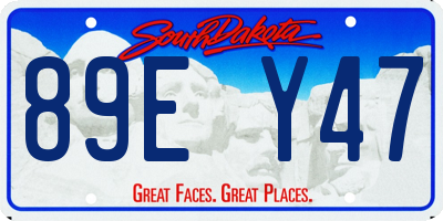 SD license plate 89EY47