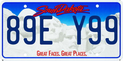 SD license plate 89EY99