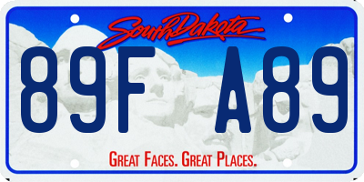 SD license plate 89FA89