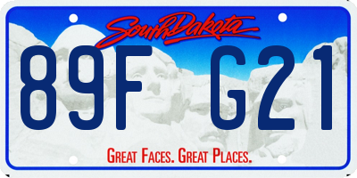 SD license plate 89FG21