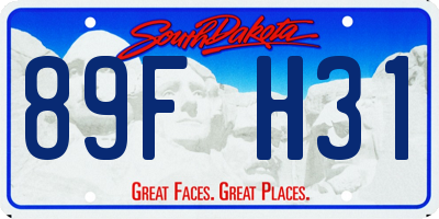 SD license plate 89FH31