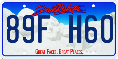 SD license plate 89FH60