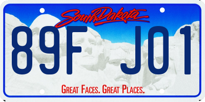 SD license plate 89FJ01