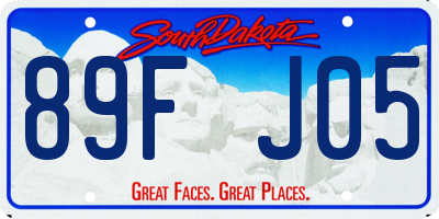 SD license plate 89FJ05