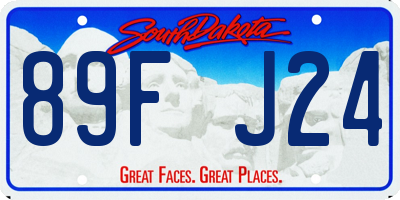 SD license plate 89FJ24