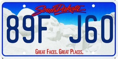 SD license plate 89FJ60