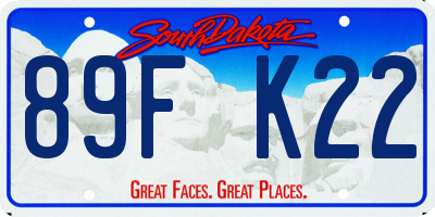 SD license plate 89FK22