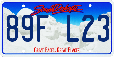 SD license plate 89FL23