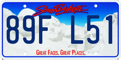 SD license plate 89FL51