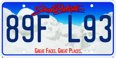 SD license plate 89FL93