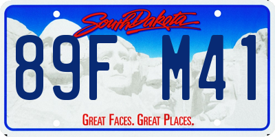 SD license plate 89FM41