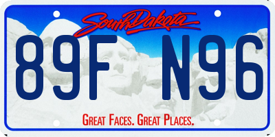 SD license plate 89FN96