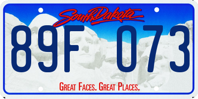 SD license plate 89FO73