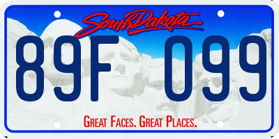 SD license plate 89FO99
