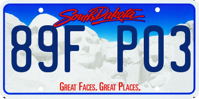 SD license plate 89FP03