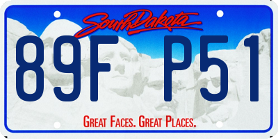 SD license plate 89FP51