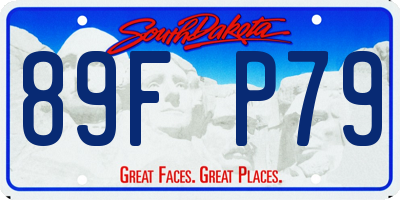 SD license plate 89FP79