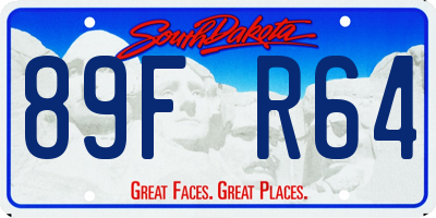 SD license plate 89FR64