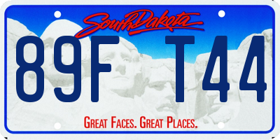SD license plate 89FT44