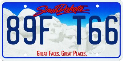 SD license plate 89FT66
