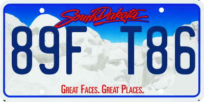 SD license plate 89FT86