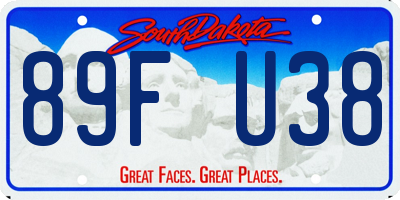 SD license plate 89FU38