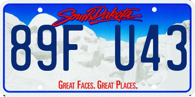 SD license plate 89FU43