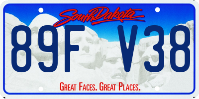 SD license plate 89FV38
