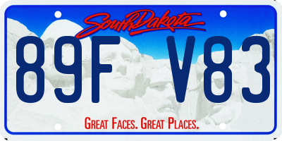 SD license plate 89FV83
