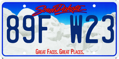 SD license plate 89FW23