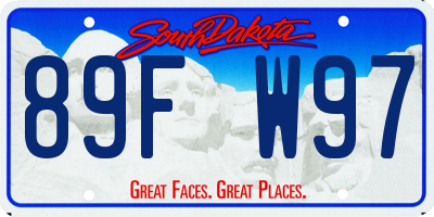 SD license plate 89FW97