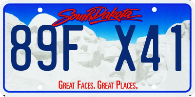 SD license plate 89FX41