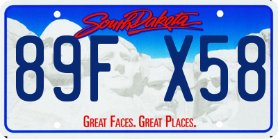 SD license plate 89FX58