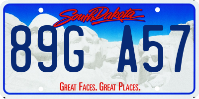 SD license plate 89GA57