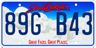 SD license plate 89GB43