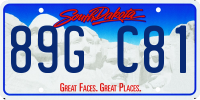 SD license plate 89GC81