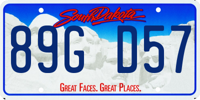 SD license plate 89GD57
