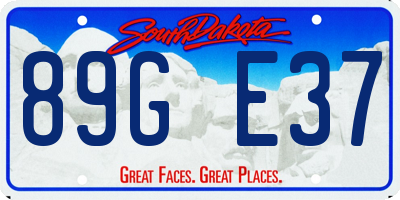 SD license plate 89GE37