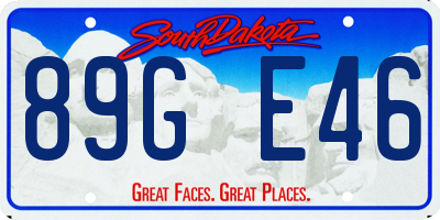 SD license plate 89GE46