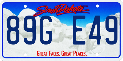 SD license plate 89GE49