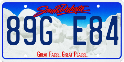 SD license plate 89GE84