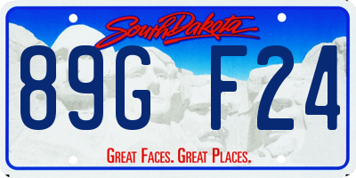 SD license plate 89GF24