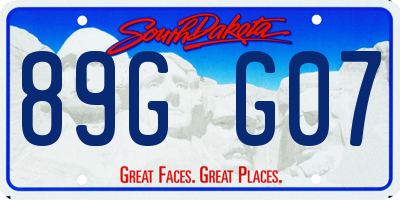 SD license plate 89GG07