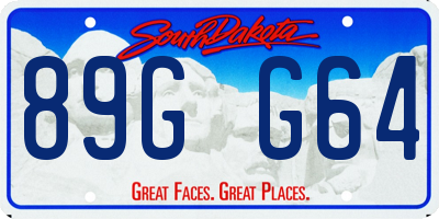 SD license plate 89GG64